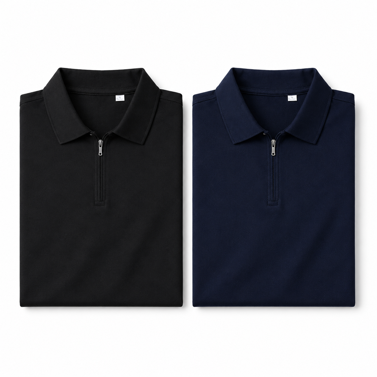 Polo T Shirt- Premium 100% Cotton French Terry - zip - KARDHAR Custom Apparel